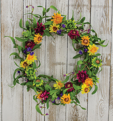 Mixed Prairie Daisy Wreath, 18